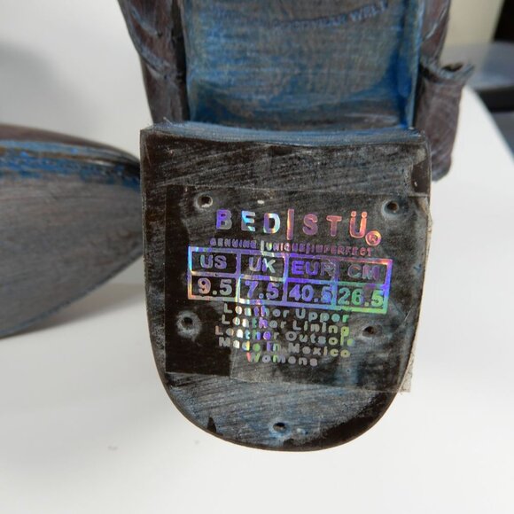 BED STU Tania Ankle Harness BOOTS Size 9.5 Leather Teak Rustic Western NEW $295 - Picture 10 of 16